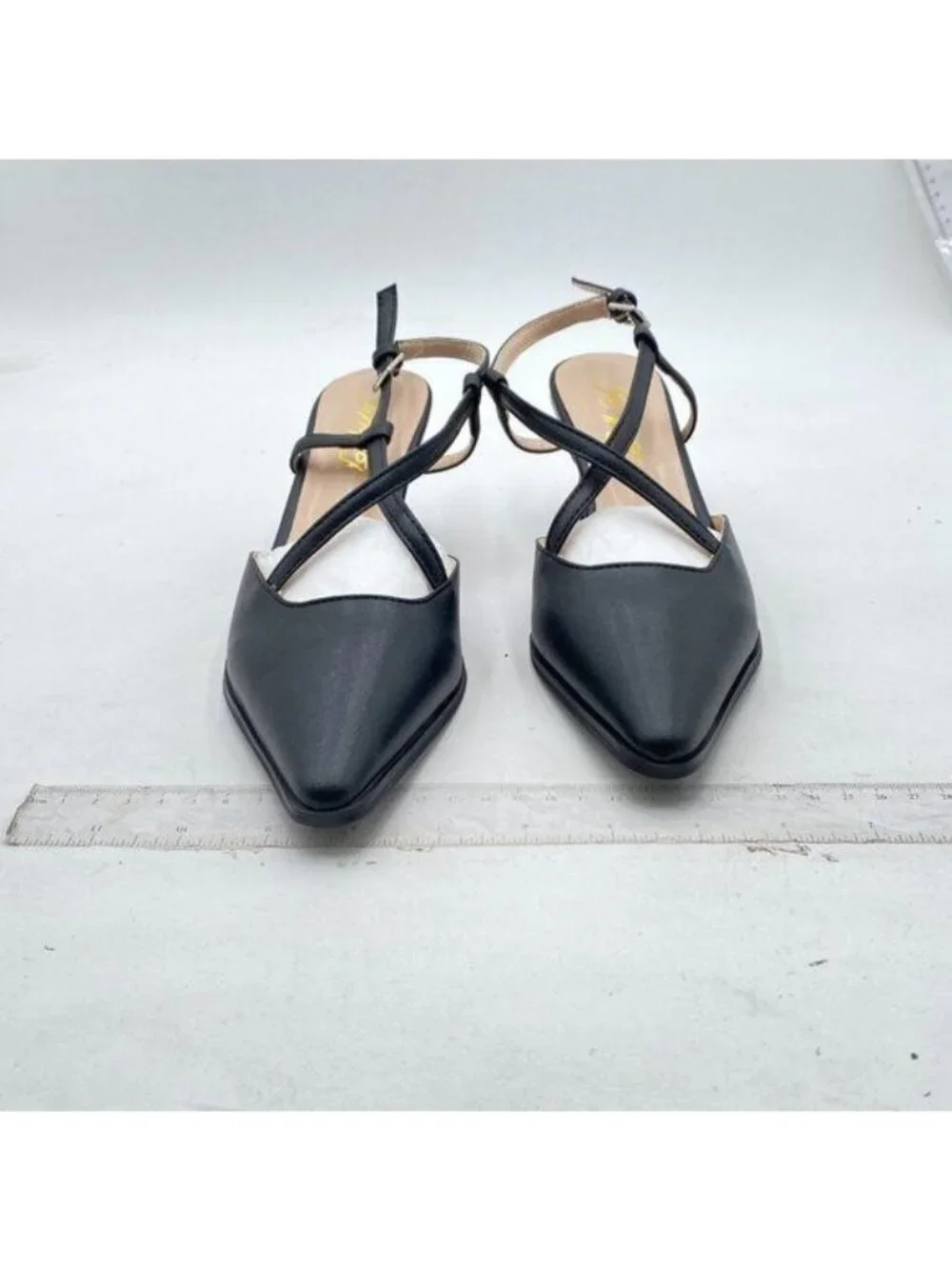 FOWT Women's Slingback Kitten Heel Closed Pointed Toe Dress Pumps Shoes Black
